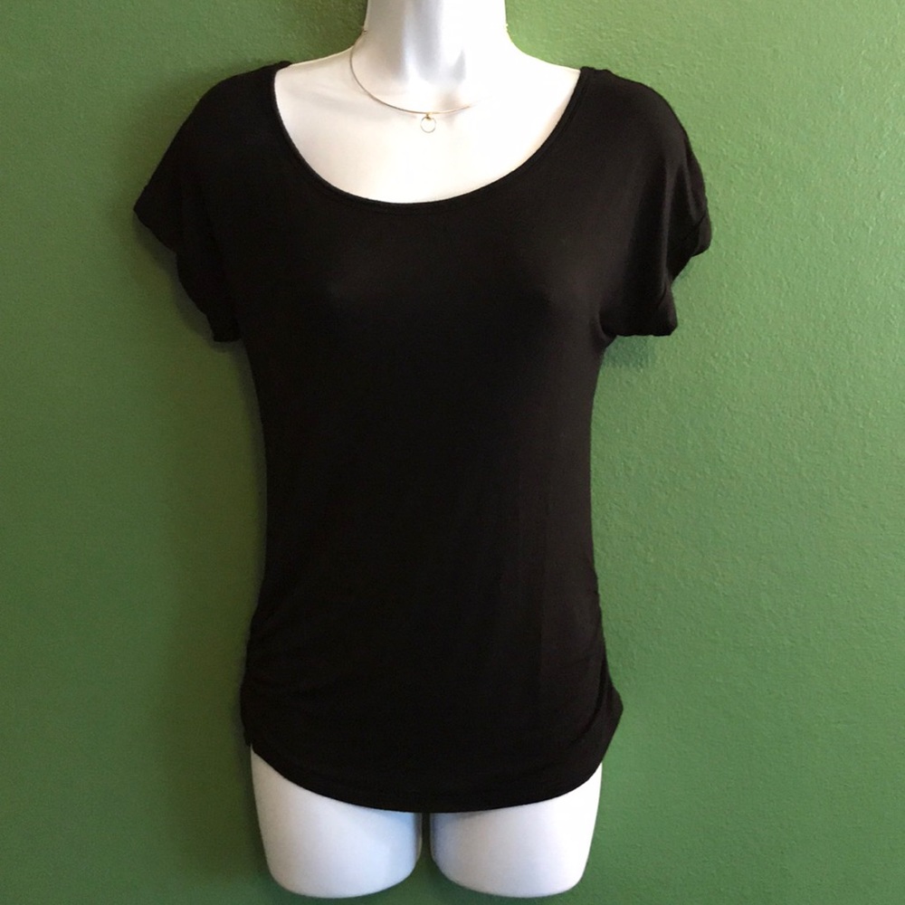 Black Top with Side Ruching